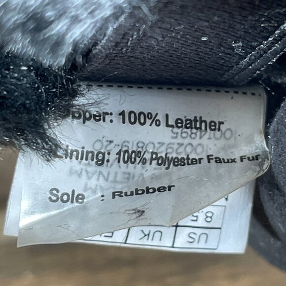 Toms Paxton Womens Size 8.5 Shoes Black Croc Embossed Leather Faux Fur Sneaker - Picture 12 of 13